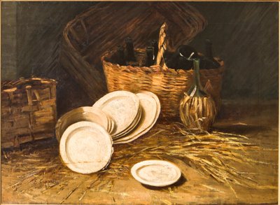 Stilleben (olja på duk) av Evaristo Cappelli