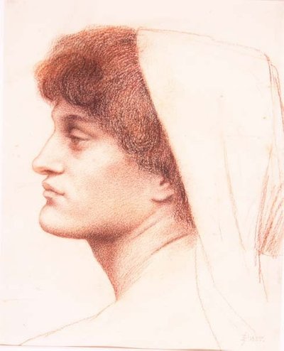 Profil av ett kvinnligt huvud av Evelyn De Morgan