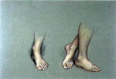 Study of Feet (pastell på papper) av Evelyn De Morgan