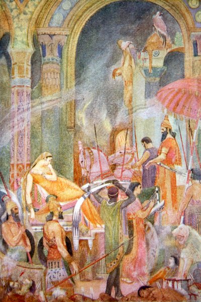 "Fångst av Sarrapanu av Tiglath-Pileser II", av Evelyn Paul