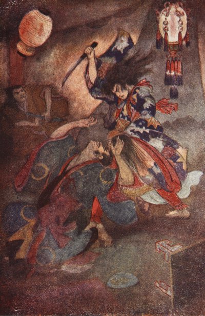 Prins Yamato och Takeru, illustration från "The Myths and Legends of Japan" av F Hadland Davis av Evelyn Paul