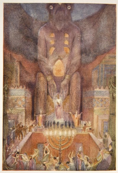 Sacrificing to Bel, frontispice från "Myths and Legends of Babylonia and Assyria" av Lewis Spence av Evelyn Paul