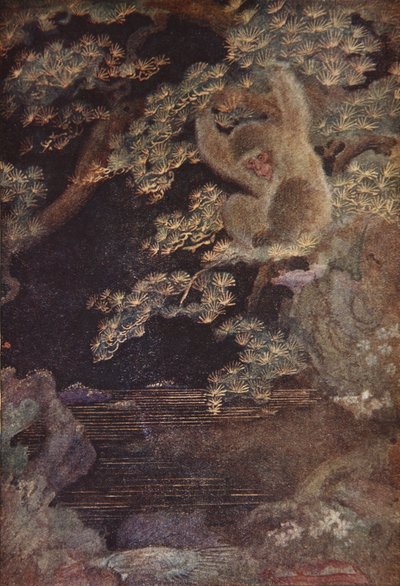 The Jellyfish and the Monkey, illustration från "The Myths and Legends of Japan" av F. Hadland Davis av Evelyn Paul