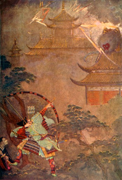 "Yorimasa dödar vampyren", 1912. av Evelyn Paul