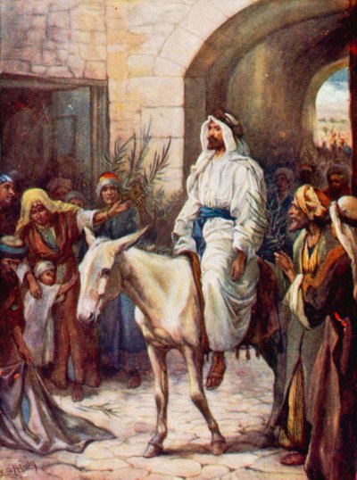 Inträde i Jerusalem (färg litho) av Evelyn Stuart Hardy