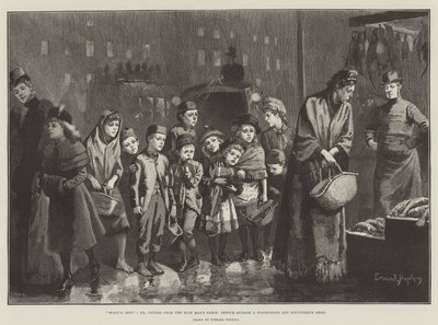 Vad som återstår; eller: Smulor från den rikes bord, skiss från en fiskhandlare och en hönshandlare av Everard Hopkins