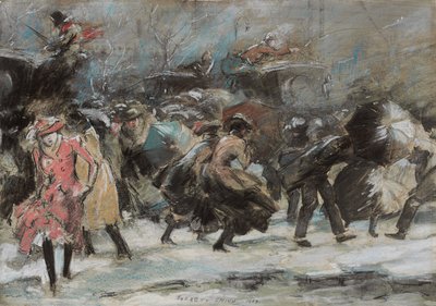 Snöstorm Broadway av Everett Shinn