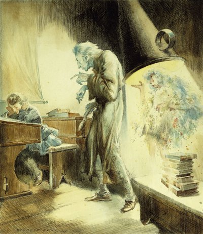 Spöket från den gångna julen: Scrooge i skolhuset av Everett Shinn