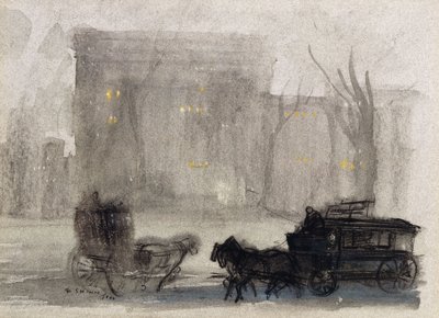 Utsikt över New York - Washington Square av Everett Shinn