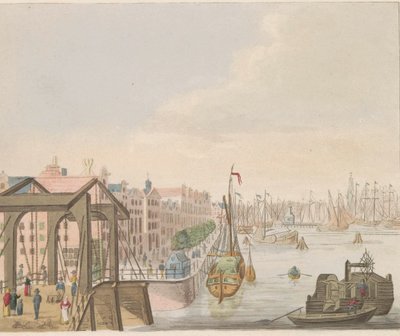 Exteriör i Amsterdam, ca 1810-1813 Vue du Buitenkant le long de l
