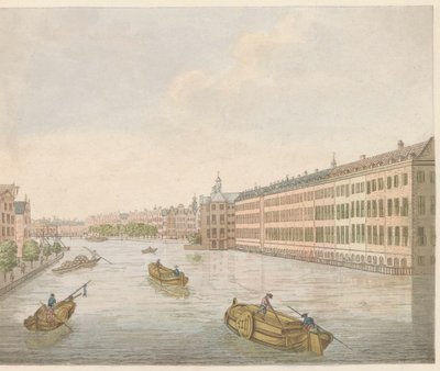 Utsikt över Binnen-Amstel, ca 1810-1813 Vue du Blaauwe-Brug, pris av l