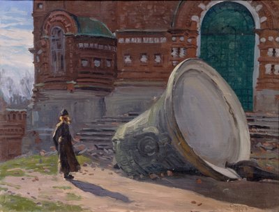 Förstörelsen av kyrkklockorna, 1924 av Evgeni Ivanovich Stolitsa