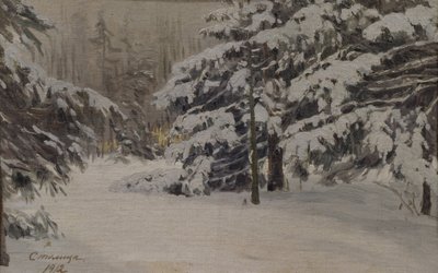 Vinter på öarna i Sankt Petersburg, 1912 av Evgeni Ivanovich Stolitsa