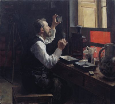 Amatörfotograf (olja på duk) av Evgeniy Iosipovich Bukovetsky