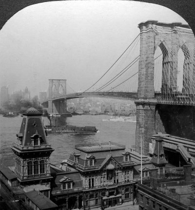 Brooklyn Bridge, New York, USA. av Excelsior Stereoscopic Tours