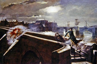 The Brigs of Ayr (olja på duk) av Eyre Crowe