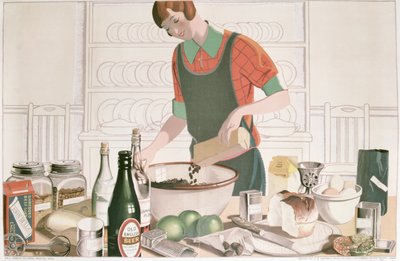 The Christmas Pudding, affisch 1928 (lito) av F.C. Harrison