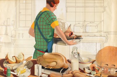Utan titel, ur serien "Christmas Fare from the Empire" (färglitografi) av F.C. Harrison