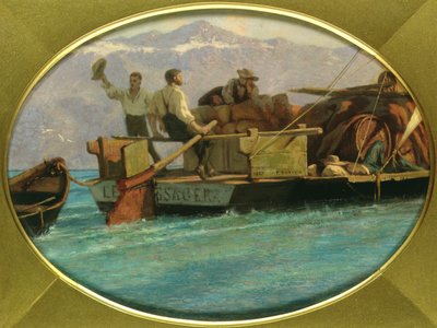 Bagagebåt på Genèvesjön av F.L.D. Bocion