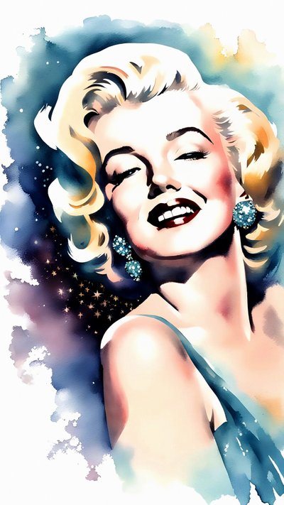 Vacker Marilyn Monroe porträttmålning på Canvas, vardagsrum  studio Väggdekor, tryck på begäran av F. Abderrahim