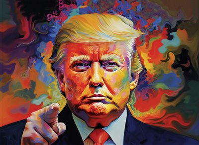 Donald Trump Porträttmålning till salu, väggkonsttryck och inramad konst av F. Abderrahim