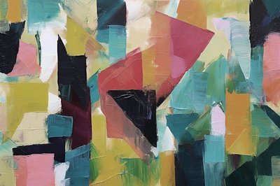 Minimalistisk geometrisk abstrakt oljemålning, online canvas konsttryck av F. Abderrahim