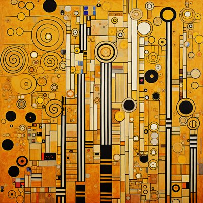 Minimalistiska klimtmönster modern rumsinredning, Väggkonst | Canvastavlor av F. Abderrahim