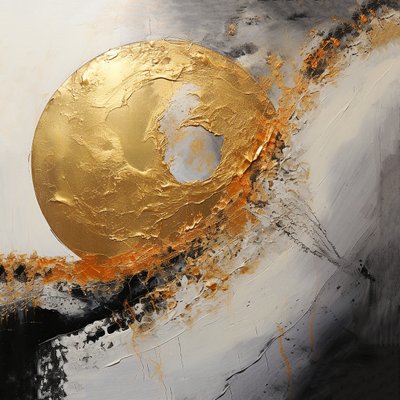 Silver & gyllene konst Målning, digital konsttryck av F. Abderrahim