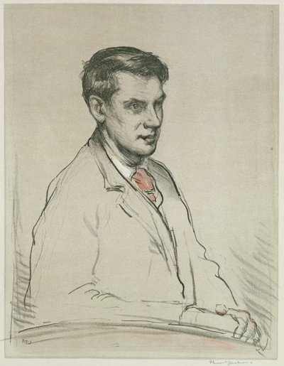 Porträtt av Alfred Orage (penna och akvarell på papper) av F. Ernest Jackson