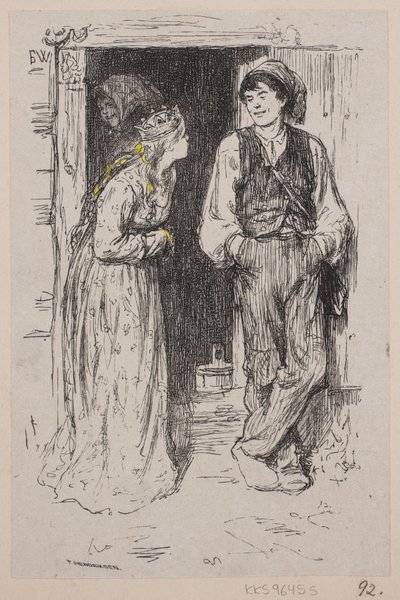 Illustration för "Askungen som fick prinsessan att ljuga" av F. Hendriksen