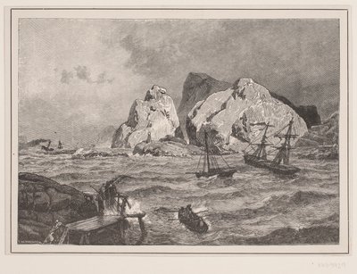 Nödhamn på norska kusten av F. Hendriksen