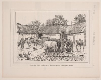 Vinterdag på en gård av F. Hendriksen