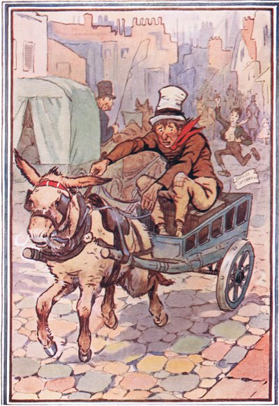 David sprang efter honom så fort han kunde, illustration från David Copperfield, 1914 av F. M. B. Blaikie