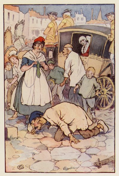 Illustration till En berättelse om två städer av Charles Dickens (färglitografi) av F. M. B. Blaikie