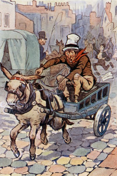Illustration för David Copperfield (färg litho) av F. M. B. Blaikie