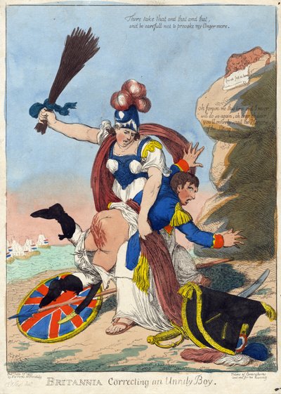 BRITANNIA Correcting an Orgery Boy (Napoleon) av F. Williams