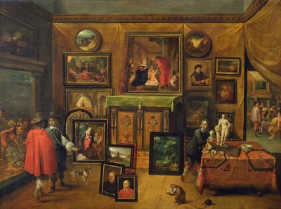 The Picture Gallery of Pieter Stevens, c.1640-48 (panel) av F. and Teniers Francken