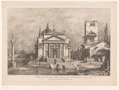 Utsikt över Il Redentore i Venedig Veduta del Prospetto della Chiesa del S.S.mo Redentore (titel på objekt) Utsikt över Venedig efter Canalettos mönster (serietitel) av Fabio Berardi