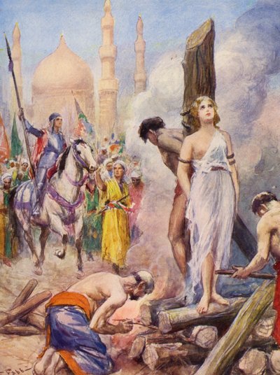 La Gerusalemme Liberata av Torquato Tasso: Canto II, strof 42 (färglitografi) av Fabio Fabbi