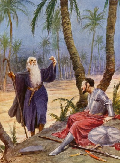 La Gerusalemme Liberata av Torquato Tasso: Canto X, stanza 9 (färglitografi) av Fabio Fabbi
