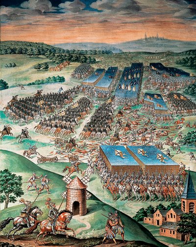 Slaget vid Saint Quentin mellan Spanien och Frankrike (1557) av Fabrizio Castello