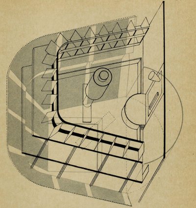 U-teatern. Från Scenen på Bauhaus Scenen på Bauhaus, 1925. av Farkas Molnar
