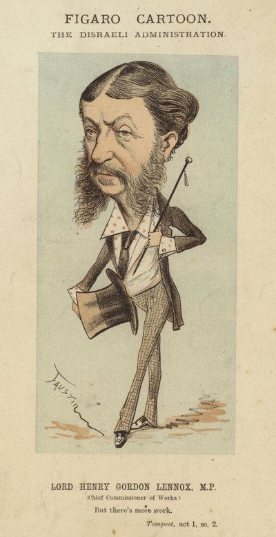 Lord Henry Gordon-Lennox, brittisk konservativ politiker och regeringsminister i Benjamin Disraelis administration (färg litho) av Faustin (b.1847)