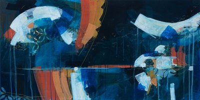 Memories of a Murmuration, 2018 (akryl på duk) av Faye Bridgwater