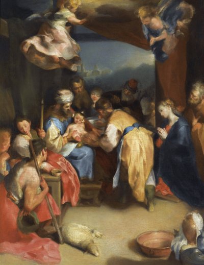 Jesu omskärelse - Kristi omskärelse - Barocci, Federigo (1528-1612) - Olja på duk - 81,8x63,7 - Privat samling av Federico Fiori Barocci or Baroccio