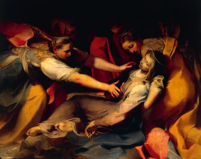 Jungfruns svimning, detalj från "korset" av Federico Fiori Barocci or Baroccio