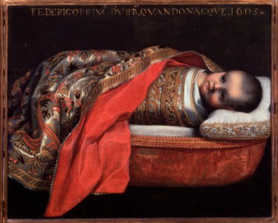 Porträtt av Federico Ubaldo della Rovere, hertig av Urbino (spädbarn) - Målning av Federico Fiori Barocci or Baroccio