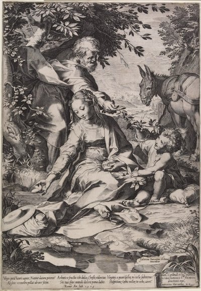 Vilan på återkomsten från Egypten, graverad av Cornelis Cort, 1575 av Federico Fiori Barocci or Baroccio