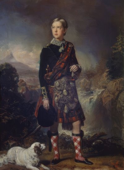 THE CHILD ENRIQUE O’SHEA MONTGOMERY, DRESS OF SCOTLAND, 1848, OLJA / BORD 0,45 × 0,30 av Federico de Madrazo y Kuntz