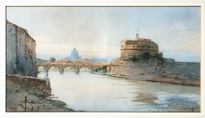 Castle S. Angelo (akvarell) av Federico Schianchi